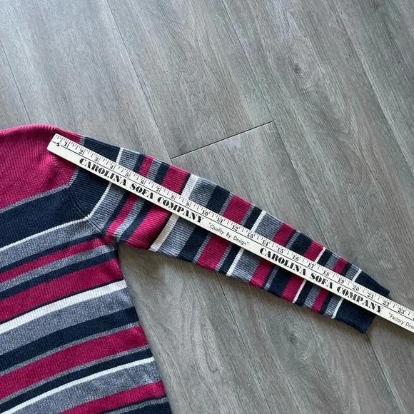 Croft and Barrow Pullover Cotton Striped Sweater XL **fits like Medium** - Picture 6 of 6